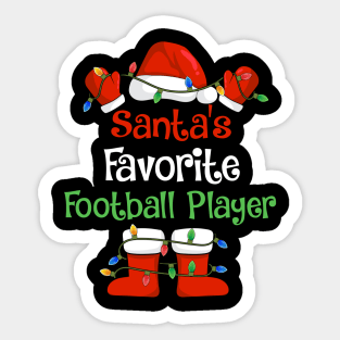 Santa's Favorite Football Player Funny Christmas Pajamas Sticker